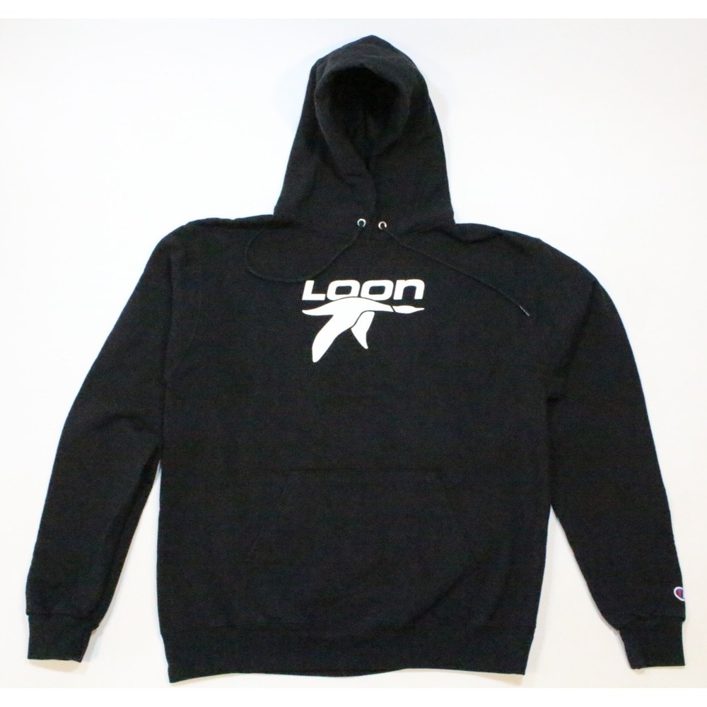 Loon Mountain Ski Resort (NH) Champion Black Hoodie Hooded Sweatshirt Size M